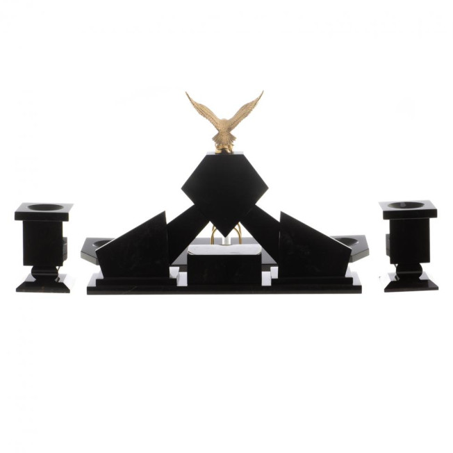 Письменный набор &quot;Орел&quot; из змеевика с бюваром и лотком для бумаг А4