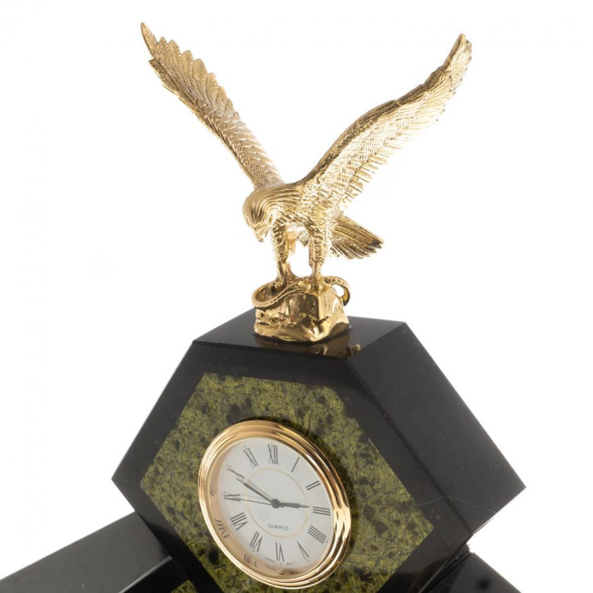 Письменный набор &quot;Орел&quot; из змеевика с бюваром и лотком для бумаг А4