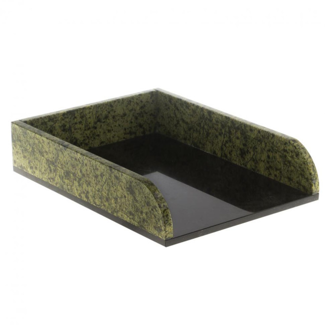 Письменный набор &quot;Орел&quot; из змеевика с бюваром и лотком для бумаг А4