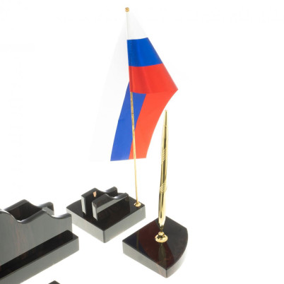 Письменный набор &quot;Гордый лев&quot; черный обсидиан