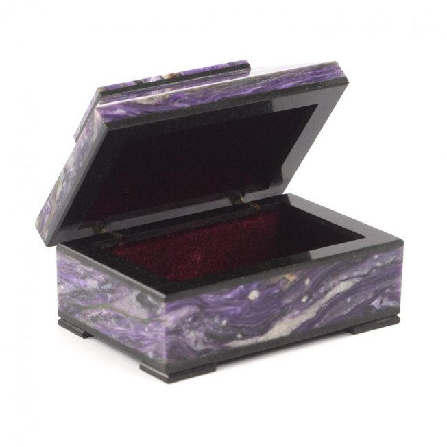 Ларец из камня чароит "Очарование" 9х6х9 см