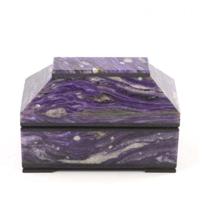 Ларец из камня чароит "Очарование" 9х6х9 см