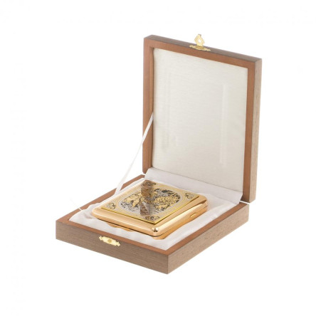 Портсигар с гравюрой "Охота" Златоуст