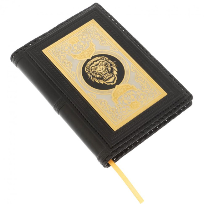 Ежедневник "Лев" А5 обложка из черной кожи Златоуст