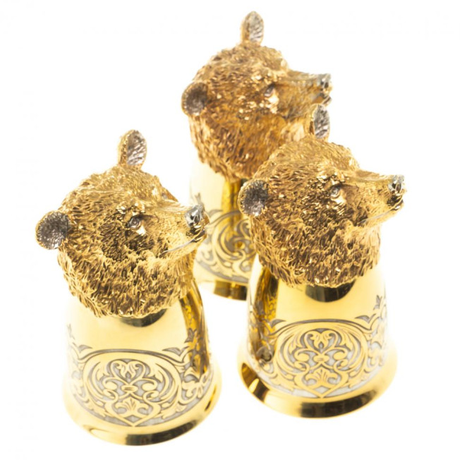 Стопки перевертыши "Медведь" 60 мл 3 шт Златоуст