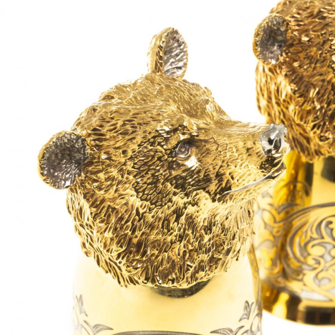 Стопки перевертыши "Медведь" 60 мл 3 шт Златоуст