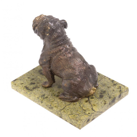 Статуэтка из бронзы "Бульдог" змеевик