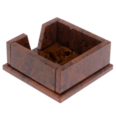 Лоток для бумаг &quot;Кубарик&quot; из коричневого обсидиана