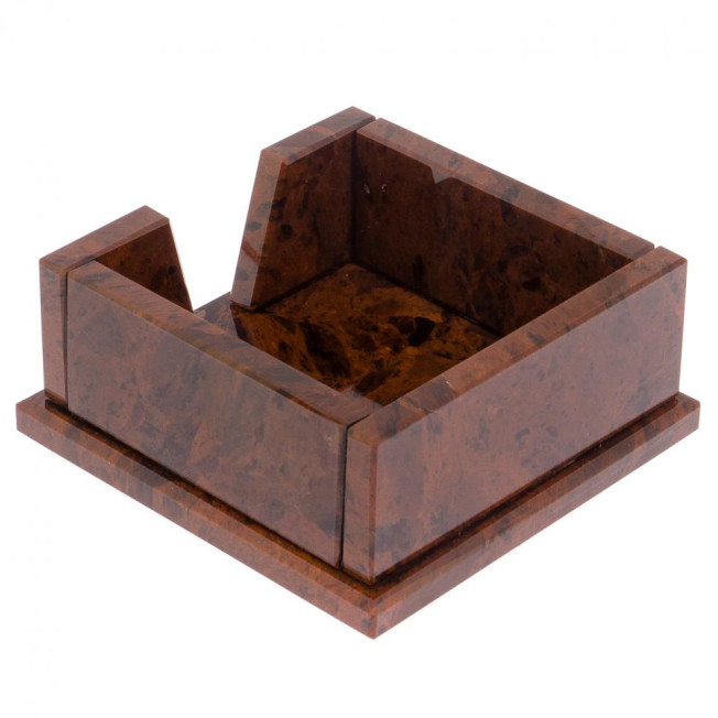Лоток для бумаг &quot;Кубарик&quot; из коричневого обсидиана