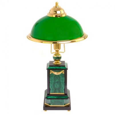 Настольная лампа камень малахит