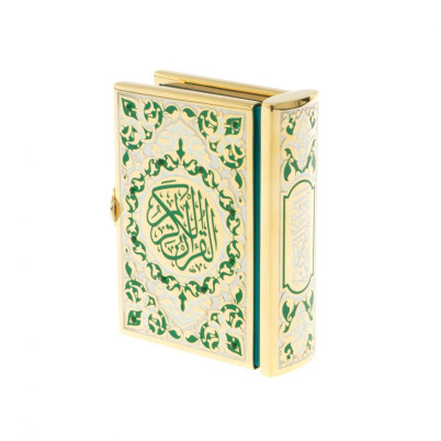 Коран на арабском языке карманный Златоуст зеленая эмаль