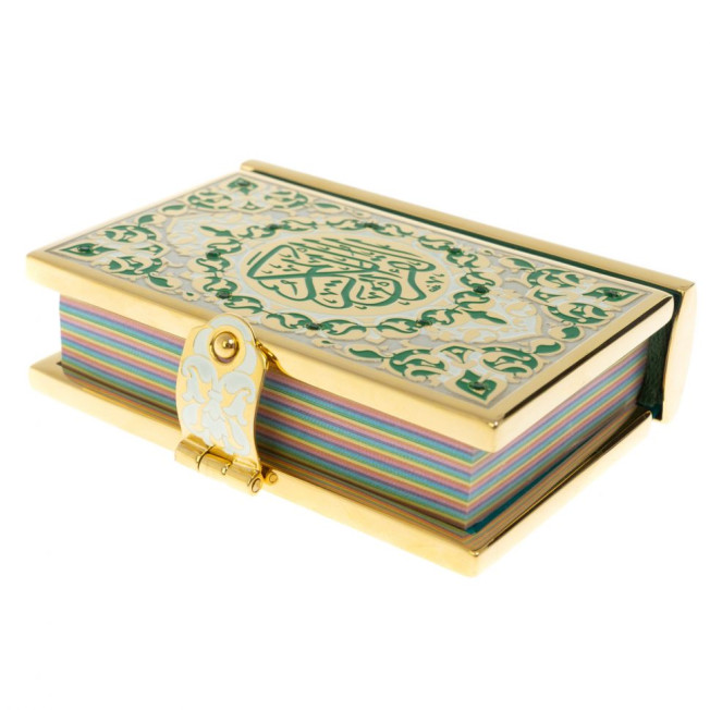 Коран на арабском языке карманный Златоуст зеленая эмаль