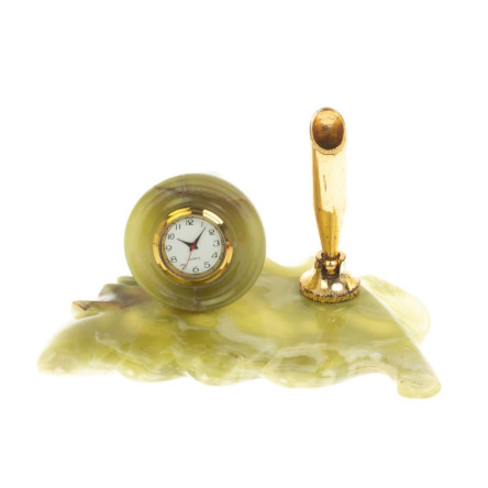 Письменный мини-набор "Лист" из оникса 12,5х7,5х19,5 см (3х5)