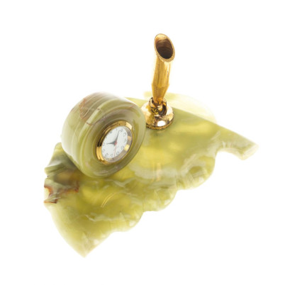 Письменный мини-набор &quot;Лист&quot; из оникса 12,5х7,5х19,5 см (3х5)