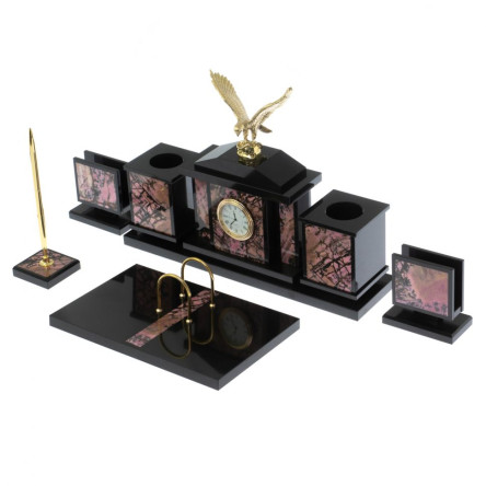 Настольный набор "Орел" из родонита