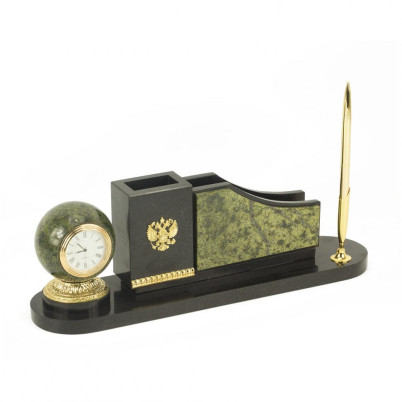 Настольный набор "Шар" змеевик