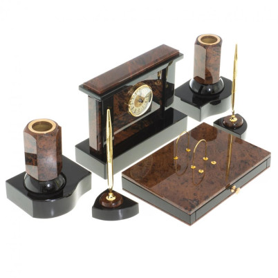 Письменный набор &quot;Королевский&quot; из обсидиана