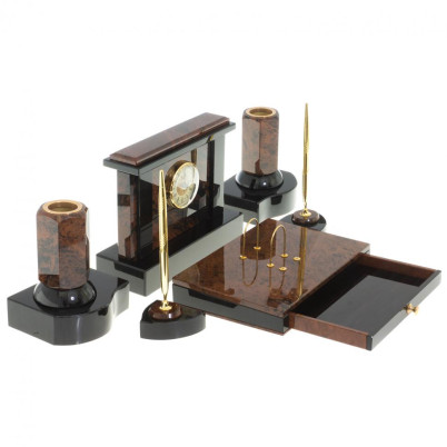 Письменный набор &quot;Королевский&quot; из обсидиана