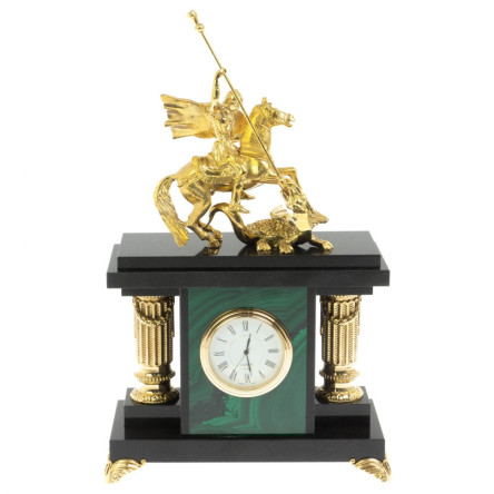 Часы из малахита "Георгий Победоносец"