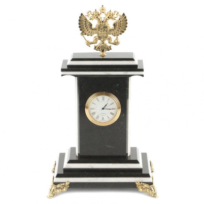 Часы &quot;Герб&quot; змеевик бронза