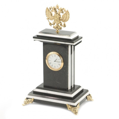 Часы &quot;Герб&quot; змеевик бронза