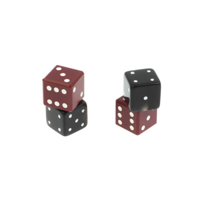 Кубики зарики 1 см красные и черные 4 шт
