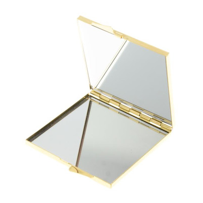 Зеркало квадратное карманное из малахита с хризоколлой цвет золото