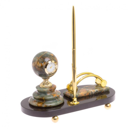 Мини-набор "Шар" с часами из офиокальцита