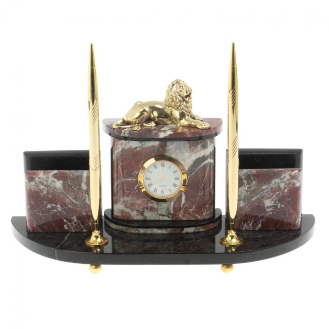 Письменный набор с визитницами "Лев" креноид