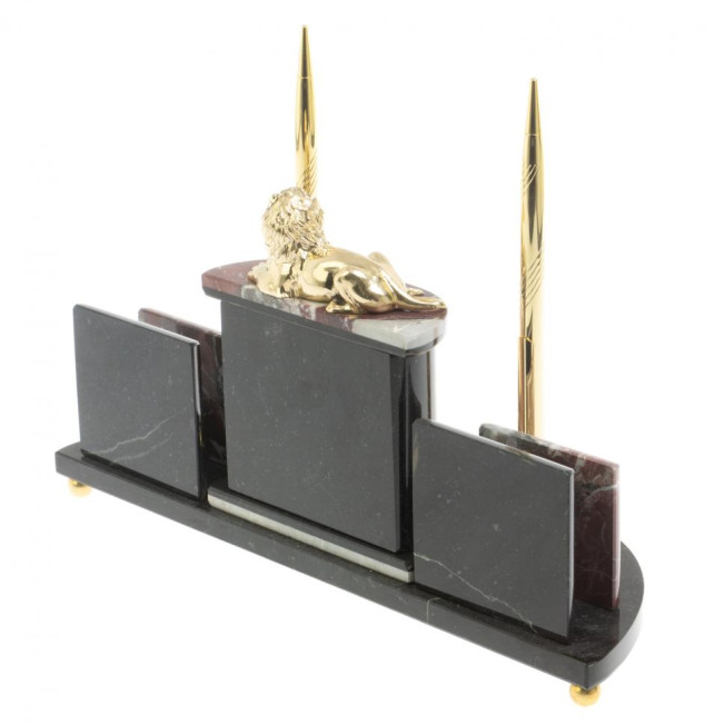 Письменный набор с визитницами "Лев" креноид