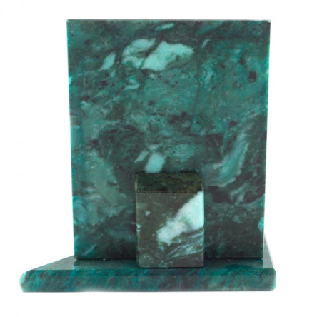 Икона с подсвечником Спиридон Тримифунтский из змеевика средняя