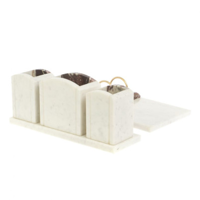 Письменный набор &quot;Канцелярский&quot; с часами мрамор креноид