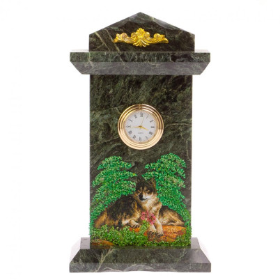 Часы &quot;Пара волков&quot; камень змеевик