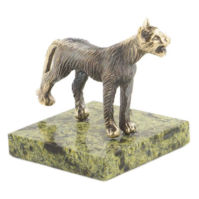 Статуэтка из бронзы на подставке из змеевика &quot;Пантера&quot;