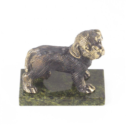 Статуэтка &quot;Собачка большая №1&quot; бронза змеевик