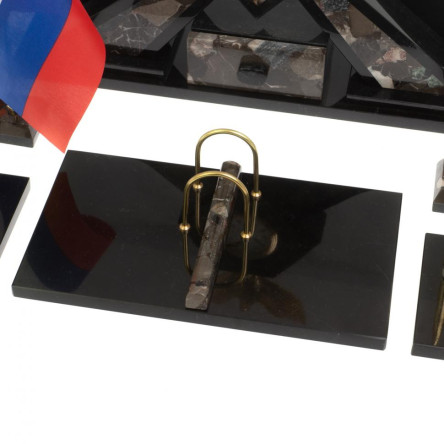 Настольный набор "Орел" из конгломерата с бюваром и лотком А4