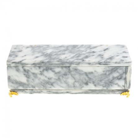 Шкатулка камень серый мрамор без зеркала 20,5х7,5х6,5 см