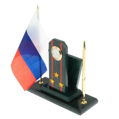 Настольный набор &quot;Погон полковник ВС&quot; змеевик