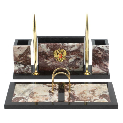 Письменный набор &quot;Советник&quot; с Гербом РФ из креноида