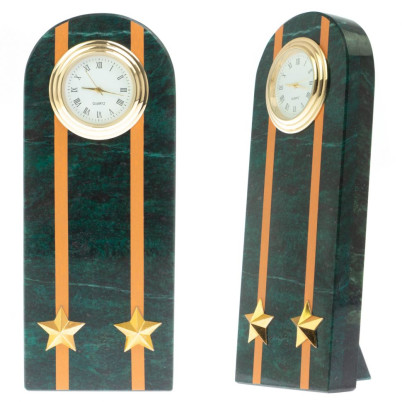 Часы &quot;Погон подполковник  МЧС&quot; камень змеевик