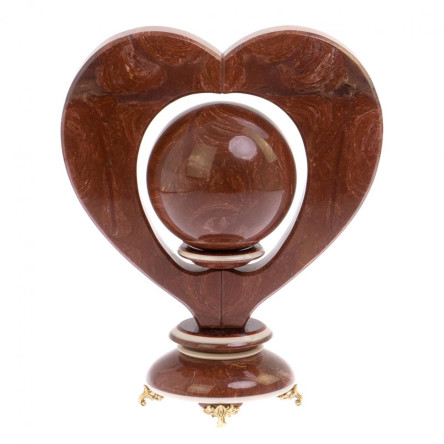 Композиция "Сердце" с шаром камень лемезит