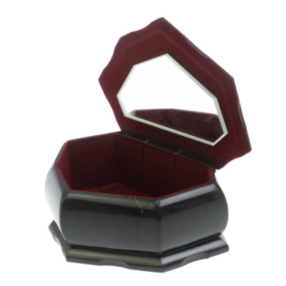 Шкатулка "Ракушка" камень змеевик / серый мрамор 14х10х9 см