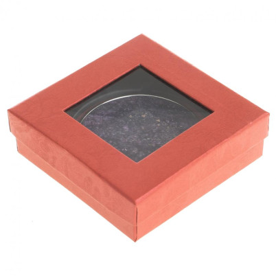 Зеркало круглое из камня флюорит цвет серебро