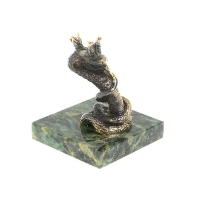 Бронзовая статуэтка &quot;Змея - Царевна&quot; на шабровском змеевике