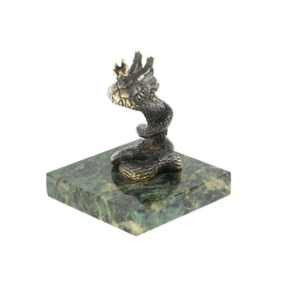 Бронзовая статуэтка &quot;Змея - Царевна&quot; на шабровском змеевике