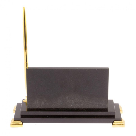 Визитница с часами "Стандарт" долерит мрамор