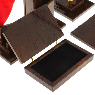 Письменный набор &quot;Оптимал плюс&quot; коричневый обсидиан