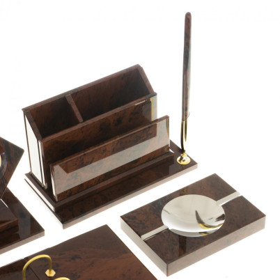 Письменный набор &quot;Оптимал плюс&quot; коричневый обсидиан