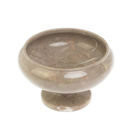 Ваза для фруктов из бежевого мрамора 17,5х17,5х11 см
