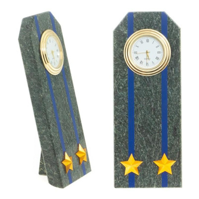 Часы "Погон подполковник ФСБ, ФСО" камень змеевик